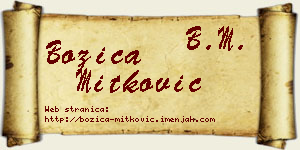 Božica Mitković vizit kartica